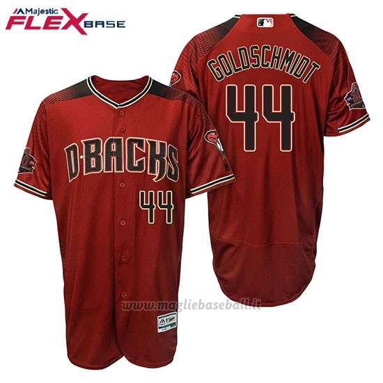 Maglia Baseball Uomo Arizona Diamondbacks 44 Paul Goldschmidt Rosso Nero Alterner 20 Anniversario Flex Base